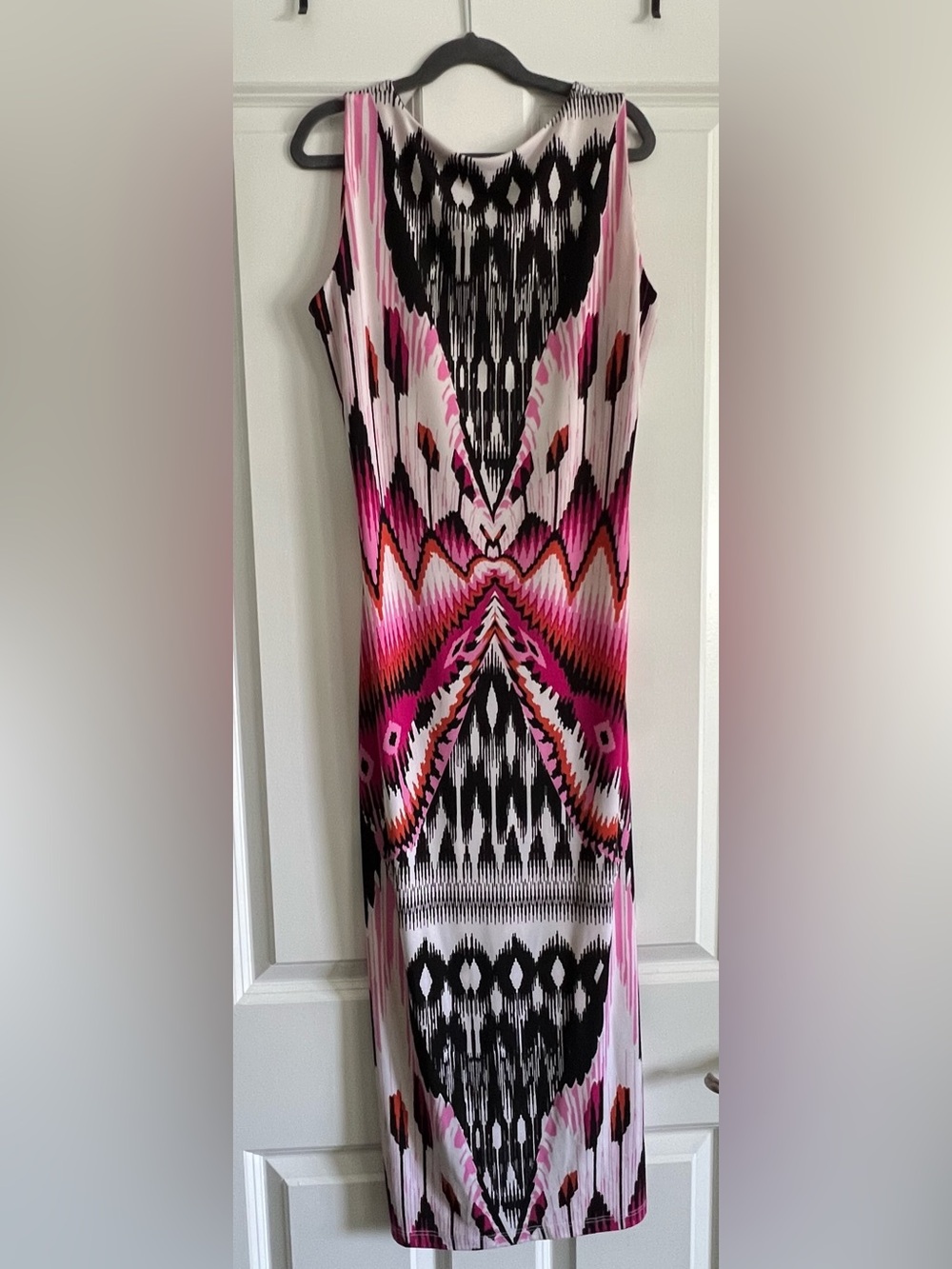 Veronica M Pink & Black Graphic Print Maxi Dress